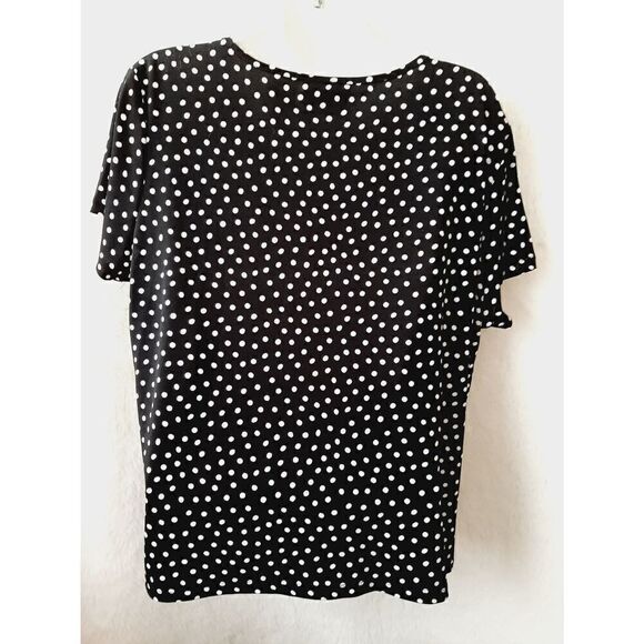 Alfred dunner polka dot petite Medium tiered blouse - Picture 2 of 3